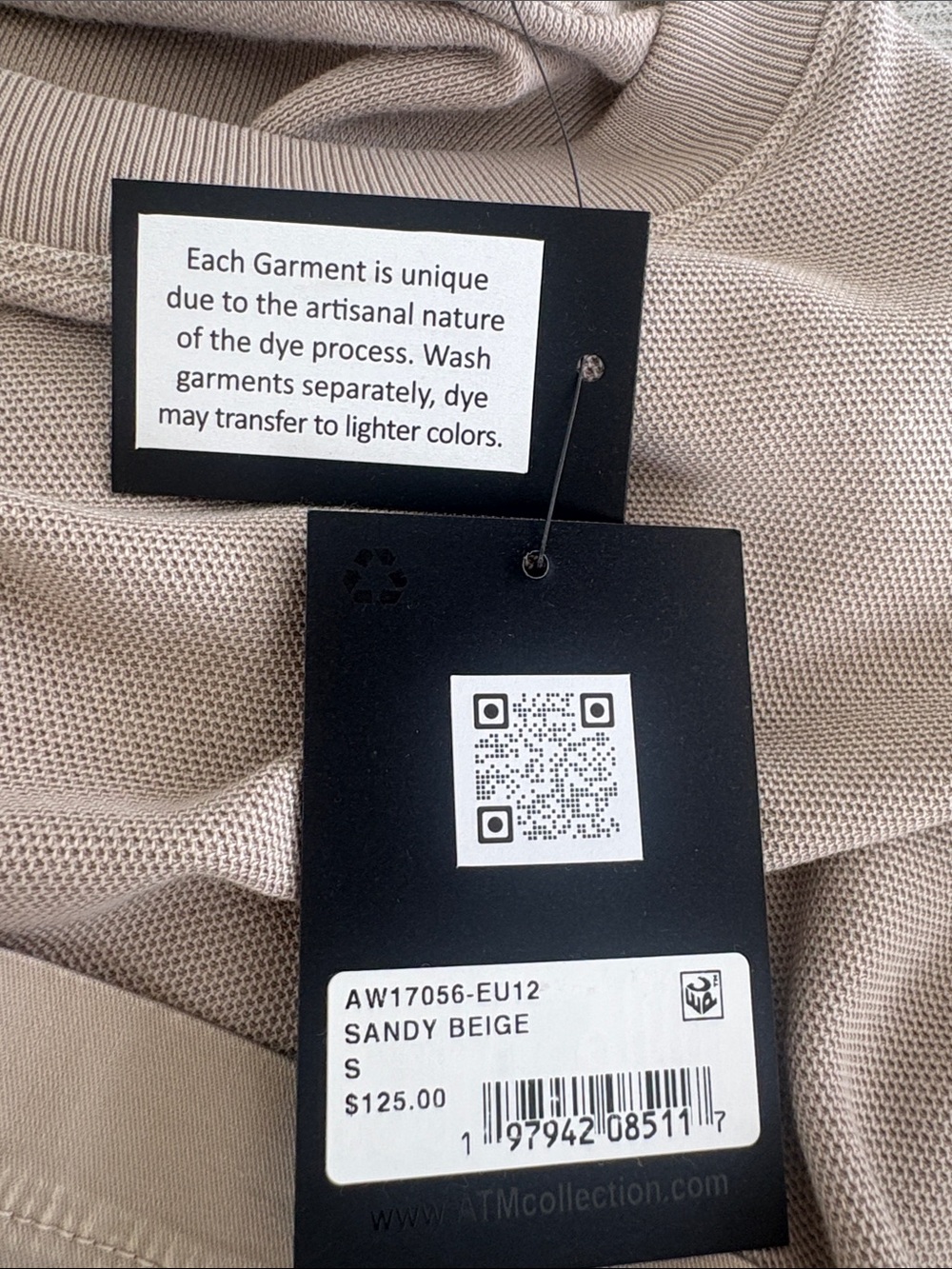 ATM Anthony Thomas Melillo Boxy Short Sleeve Tee in Taupe with Contrast Pocket - Picture 5 of 5